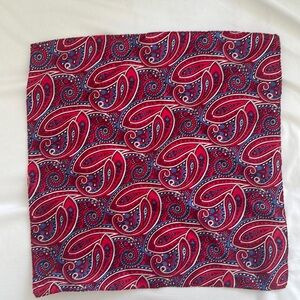 Red and blue paisley scarf 100%silk